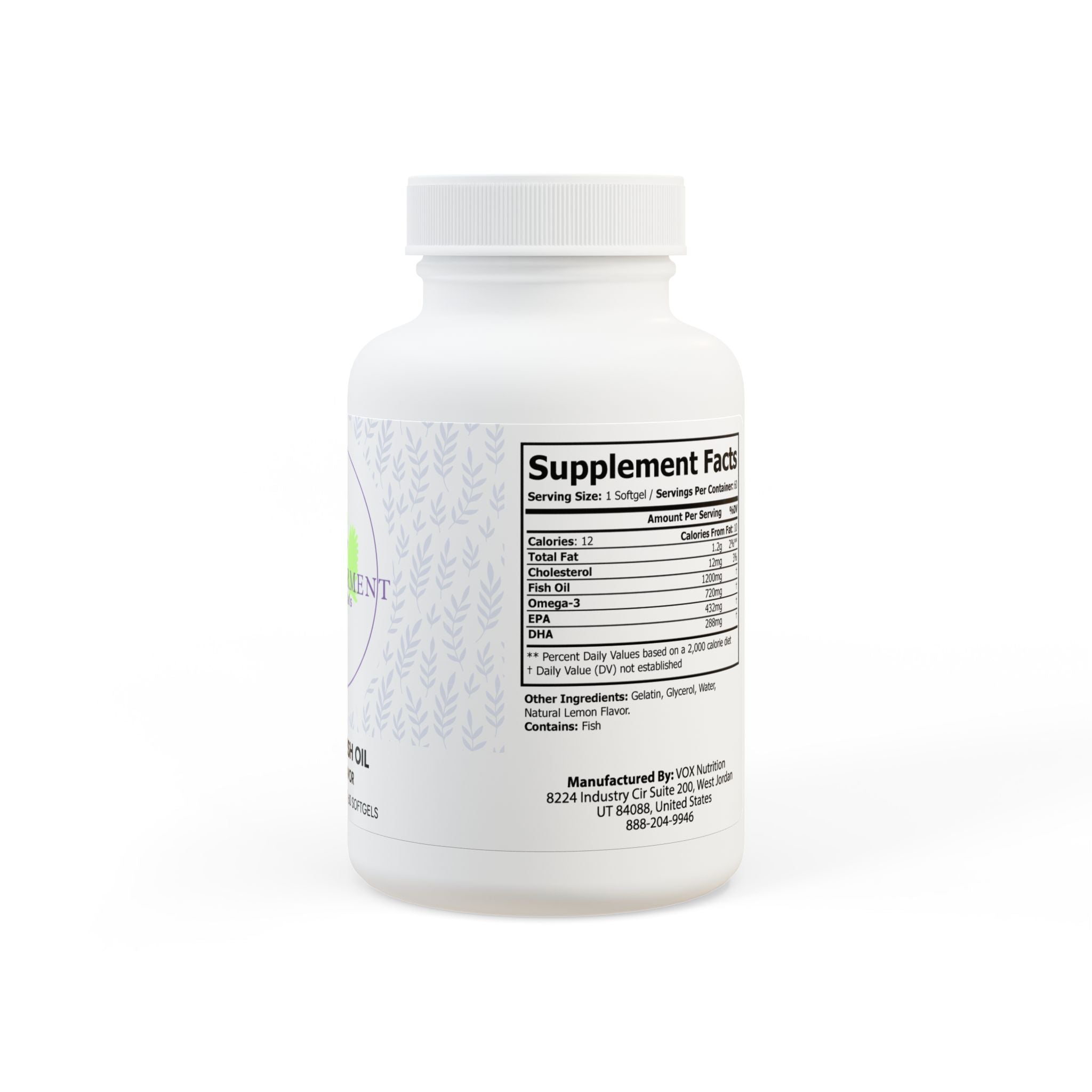 Omega 3 Fish Oil Supplement (60 Softgels)