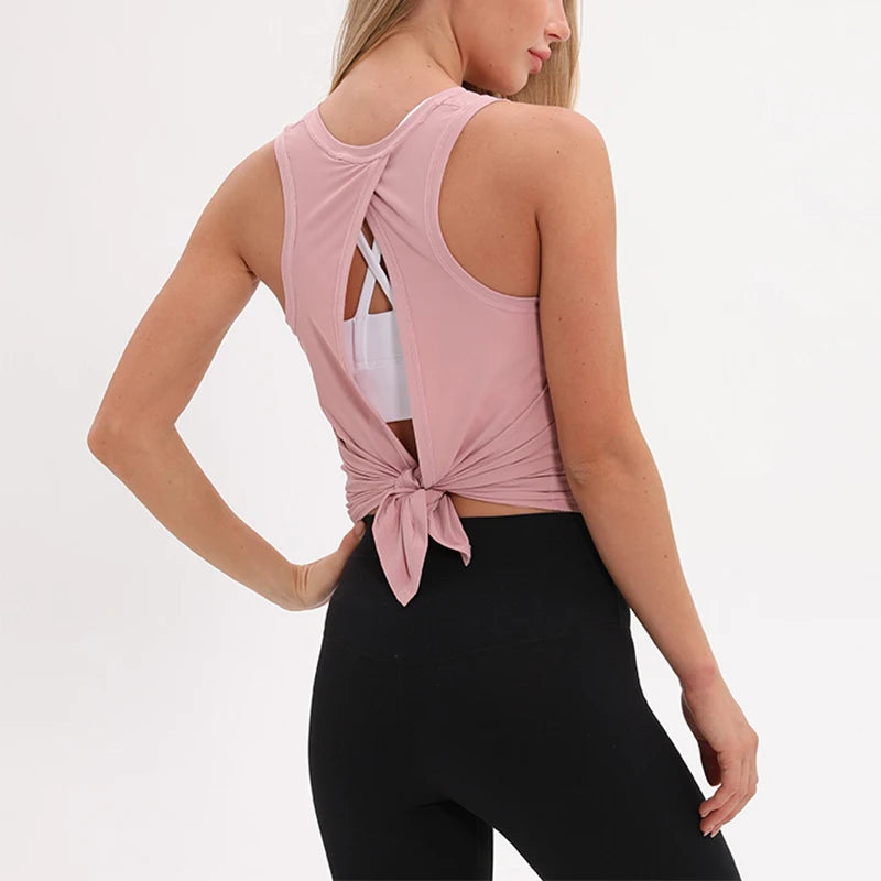 Loose Fit Open-Back Yoga Tank – Women’s Athletic Top