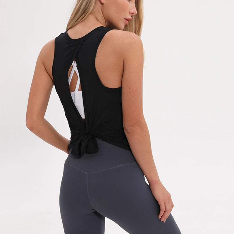 Loose Fit Open-Back Yoga Tank – Women’s Athletic Top