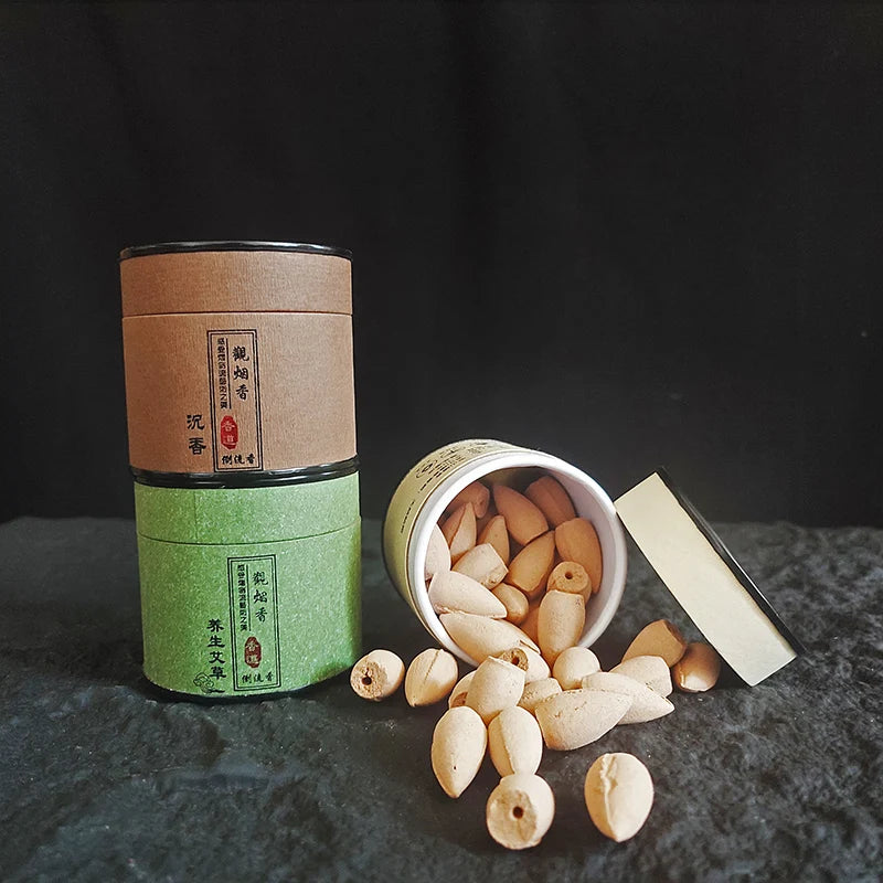 45pcs Backflow Incense Cones – Natural Sandalwood & Wormwood Reflux Incense for Yoga, Meditation & Tea Room