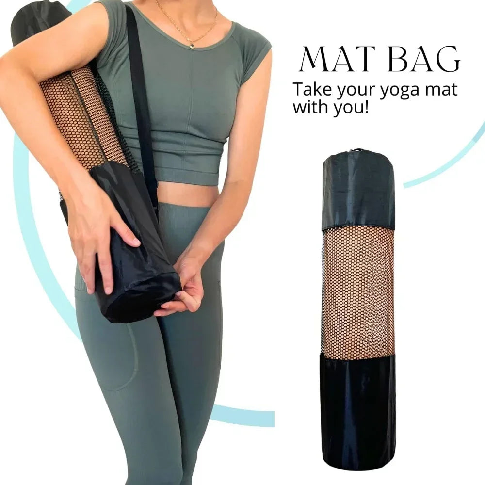 5-Piece Premium Cork Yoga Kit with Mat, Blocks, Strap & Bag