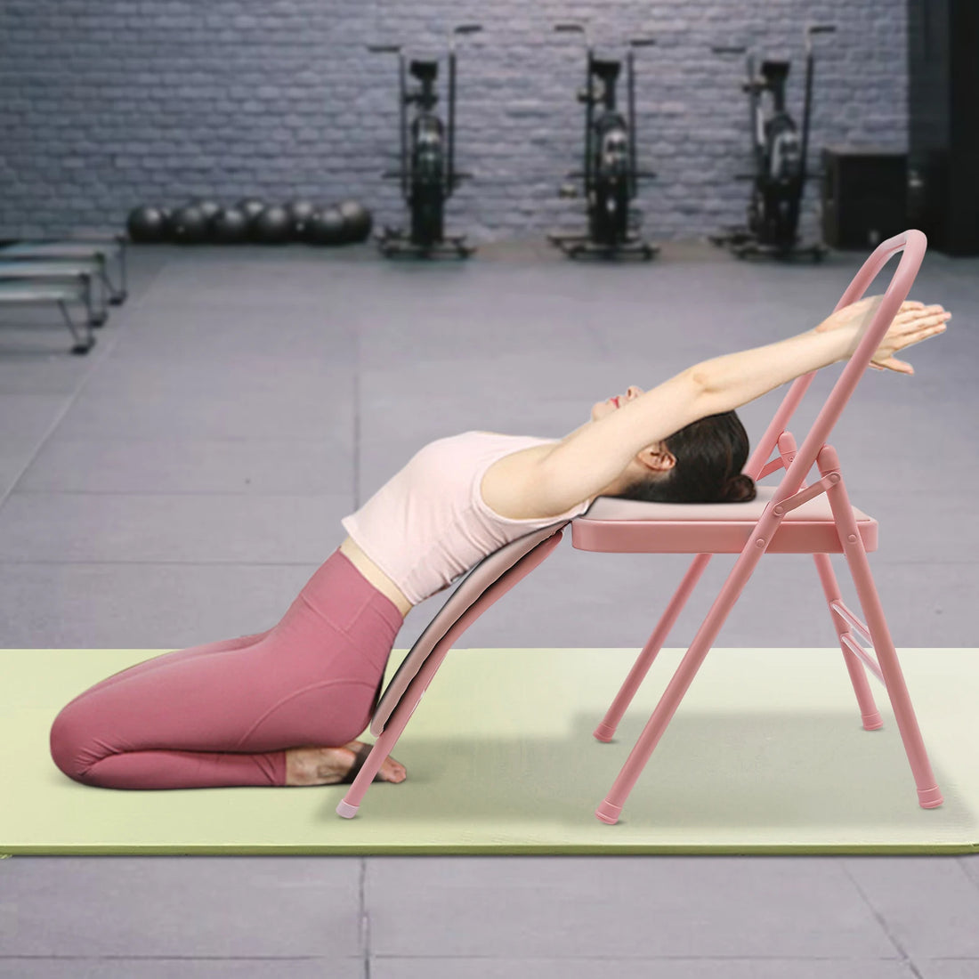 Durable Yoga Chair, 2451 lbs Capacity, Stable Lumbar Support, Foldable Design for Yoga, Meditation, and Posture Improvement