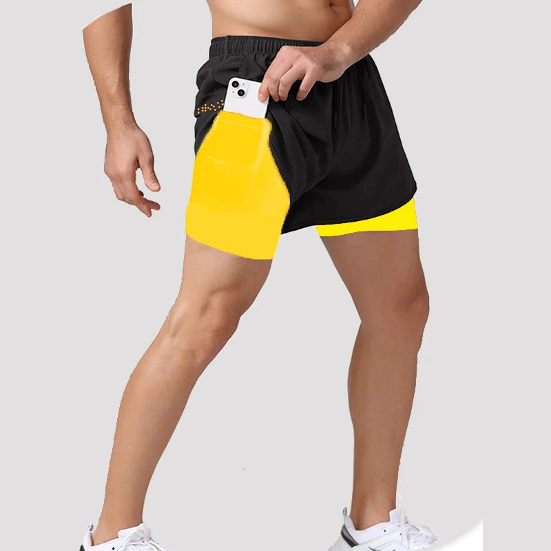 Men’s 2-in-1 Quick-Dry Running & Gym Shorts – Summer Workout