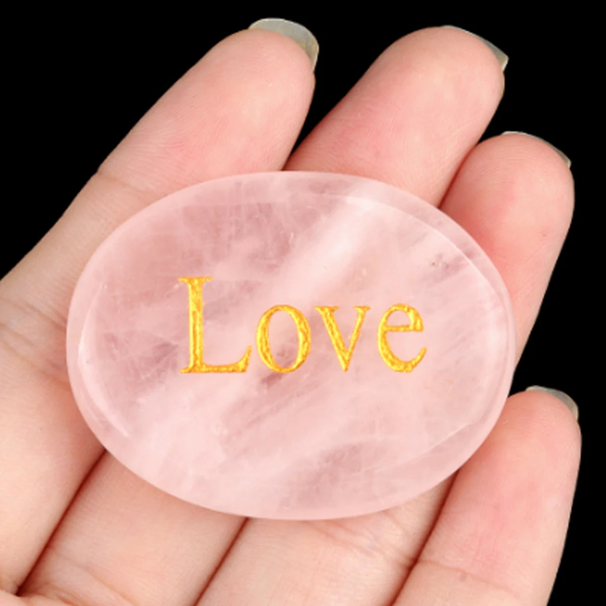 Quartz Thumb Worry Stone – Healing Crystal Oval for Chakra Energy & Meditation