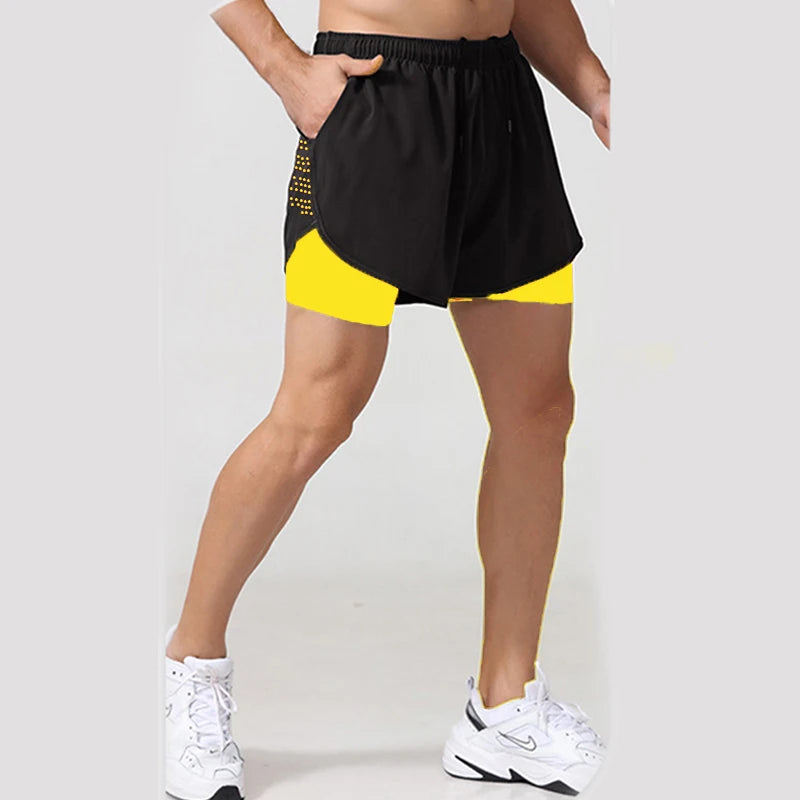 Men’s 2-in-1 Quick-Dry Running & Gym Shorts – Summer Workout