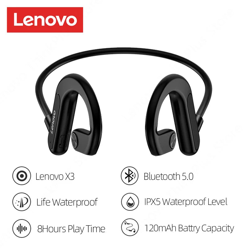 Lenovo X3 Pro Bone Conduction Earphones – Bluetooth HiFi, Waterproof