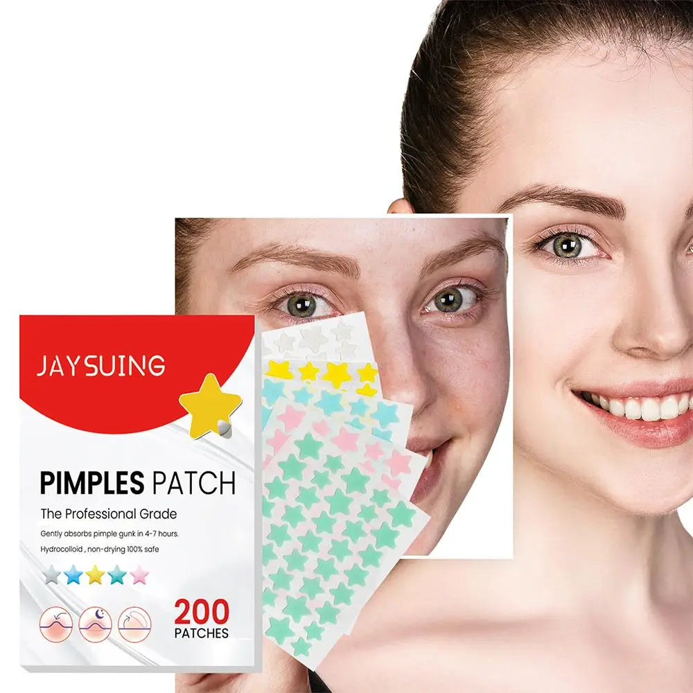 200pcs Colorful Star & Heart Acne Pimple Patches