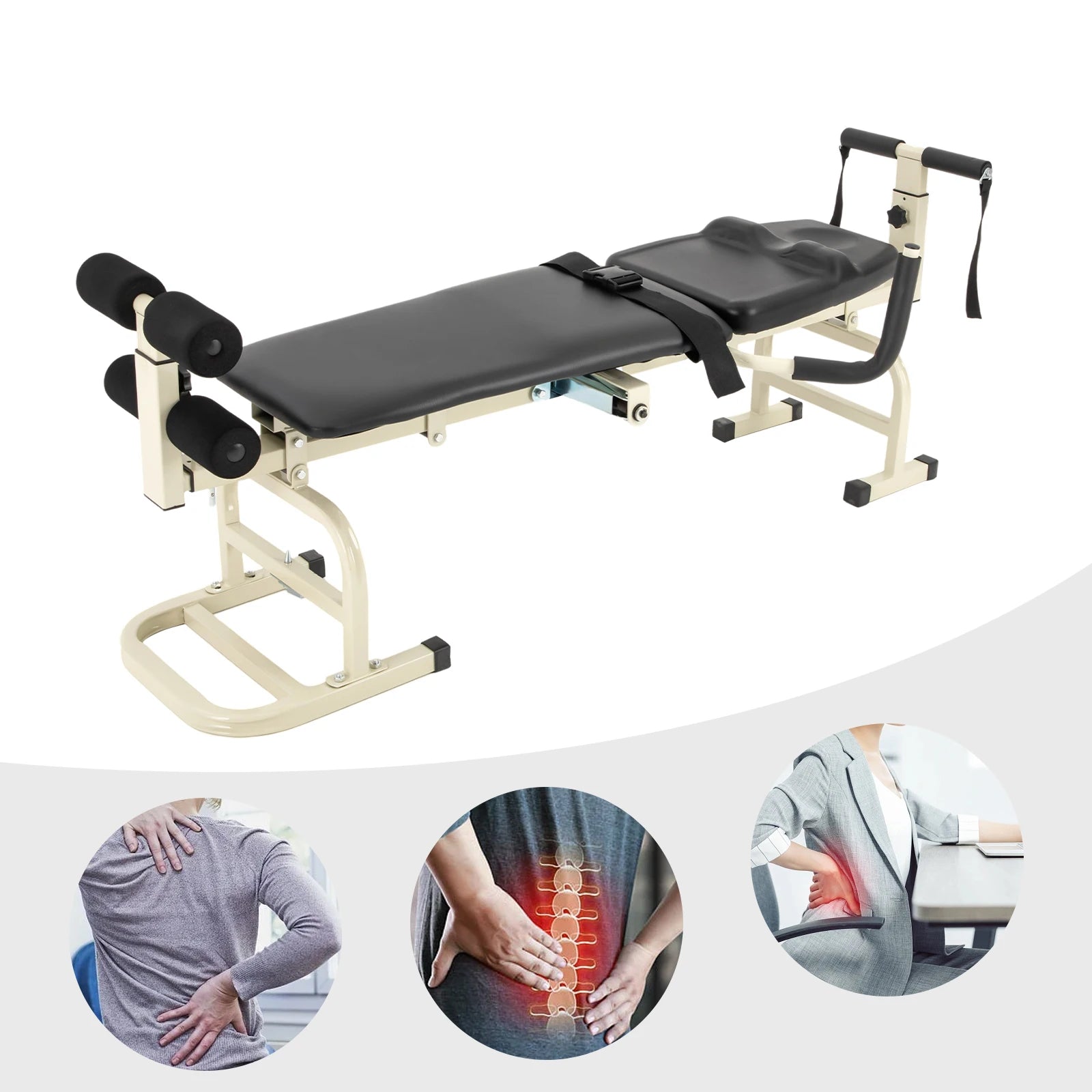 Multifunctional Spinal Traction & Body Stretcher – Lumbar Support Yoga Bed