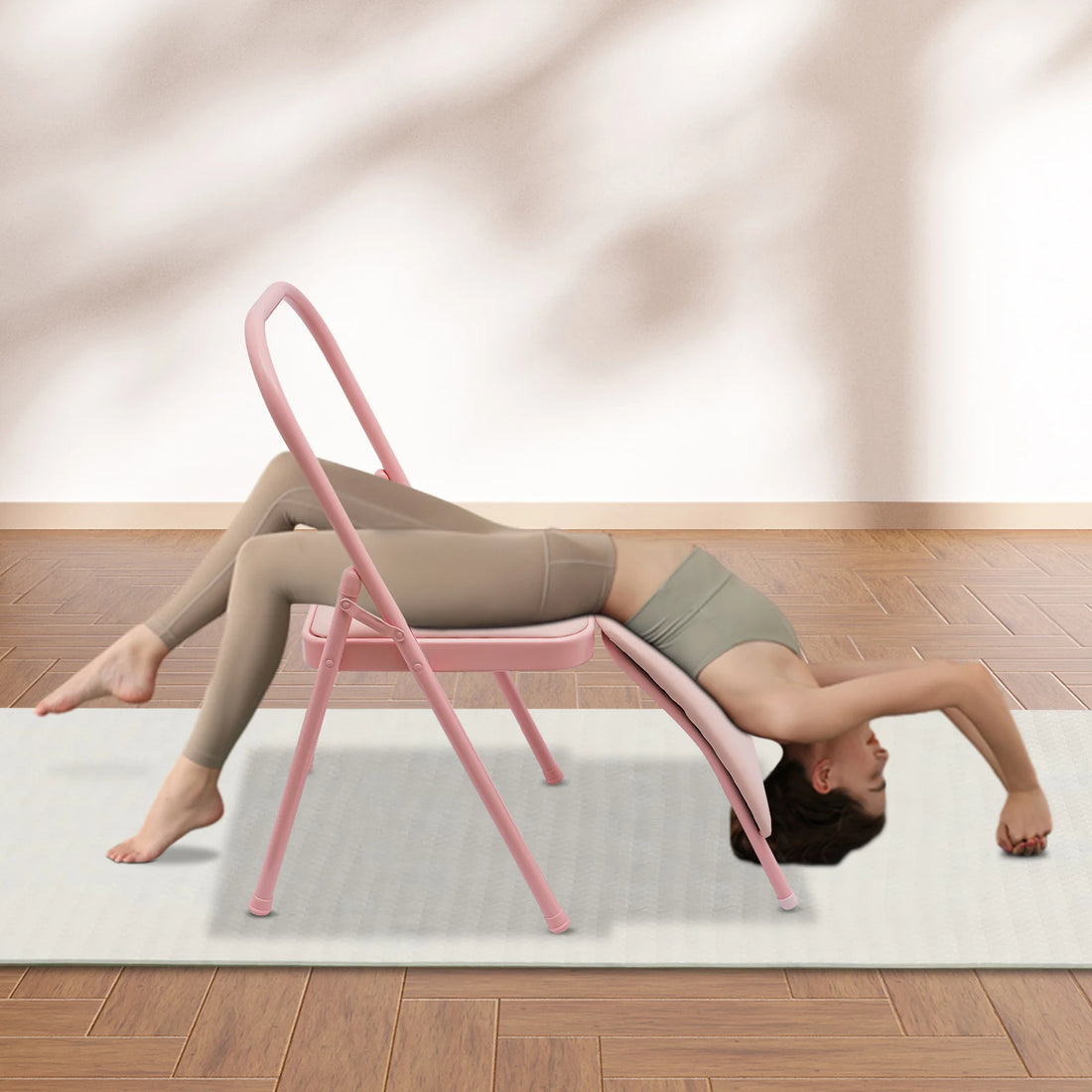 Durable Yoga Chair, 2451 lbs Capacity, Stable Lumbar Support, Foldable Design for Yoga, Meditation, and Posture Improvement