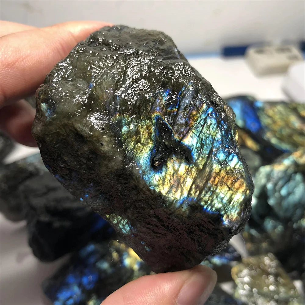 Natural Labradorite Raw Stone – Healing Crystal Mineral Specimen & Decorative Stone