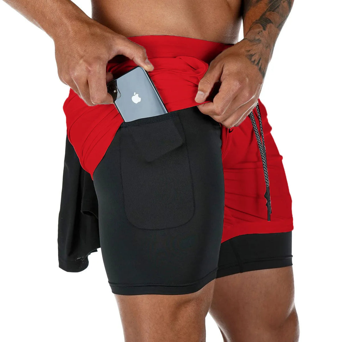 Men’s Camo 2-in-1 Running & Gym Shorts – Quick-Dry