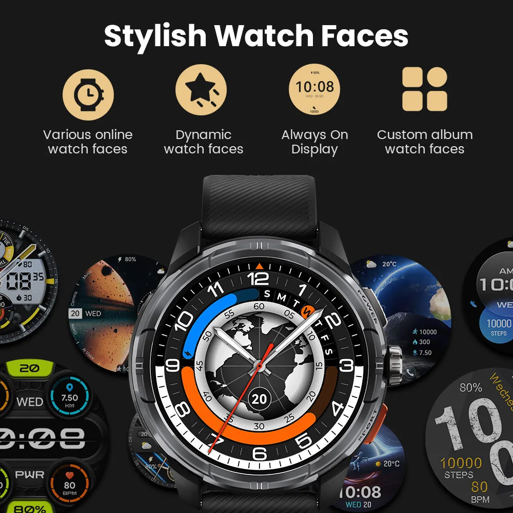 HAYLOU Solar Ultra GPS Smart Watch – 1.6" AMOLED, Bluetooth Calls, 5ATM