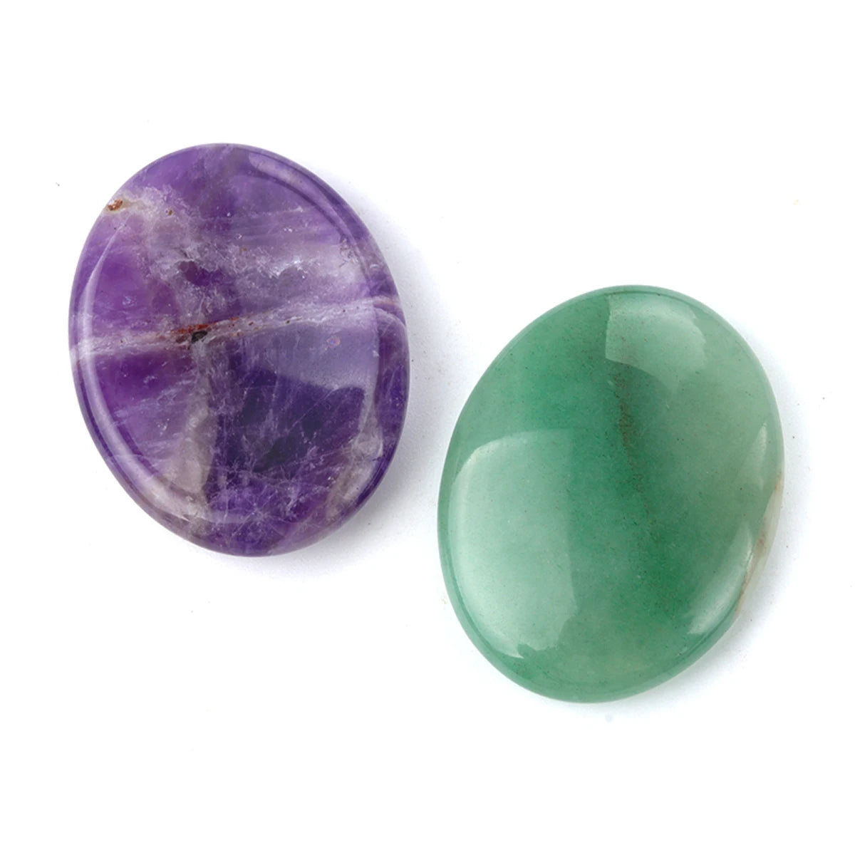 Quartz Thumb Worry Stone – Healing Crystal Oval for Chakra Energy & Meditation