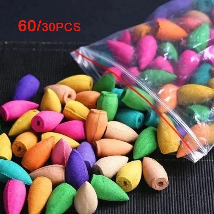 Backflow Incense Cones – Mixed Natural Scents for Waterfall Burners, Yoga & Aromatherapy Gift