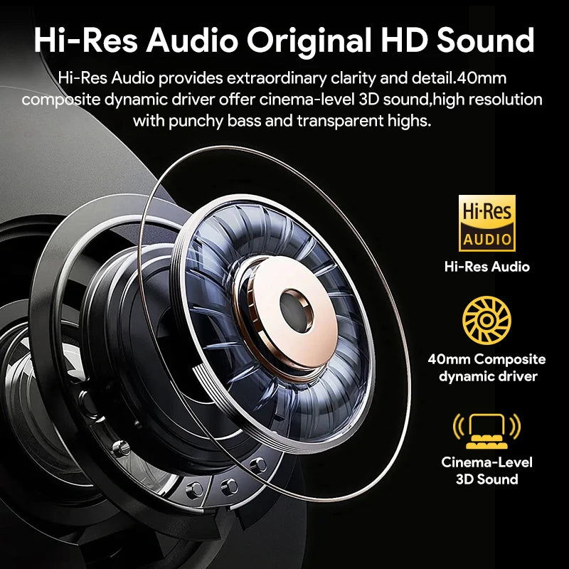 QCY H3 ANC Wireless Headphones – Bluetooth 5.4, Hi-Res Audio