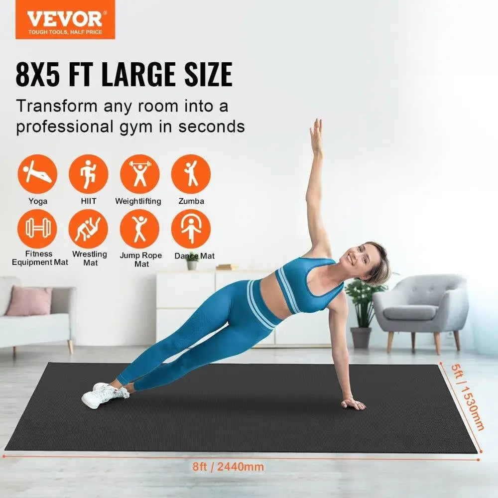 Premium Non-Slip High-Density Exercise & Yoga Mat with Carry Strap