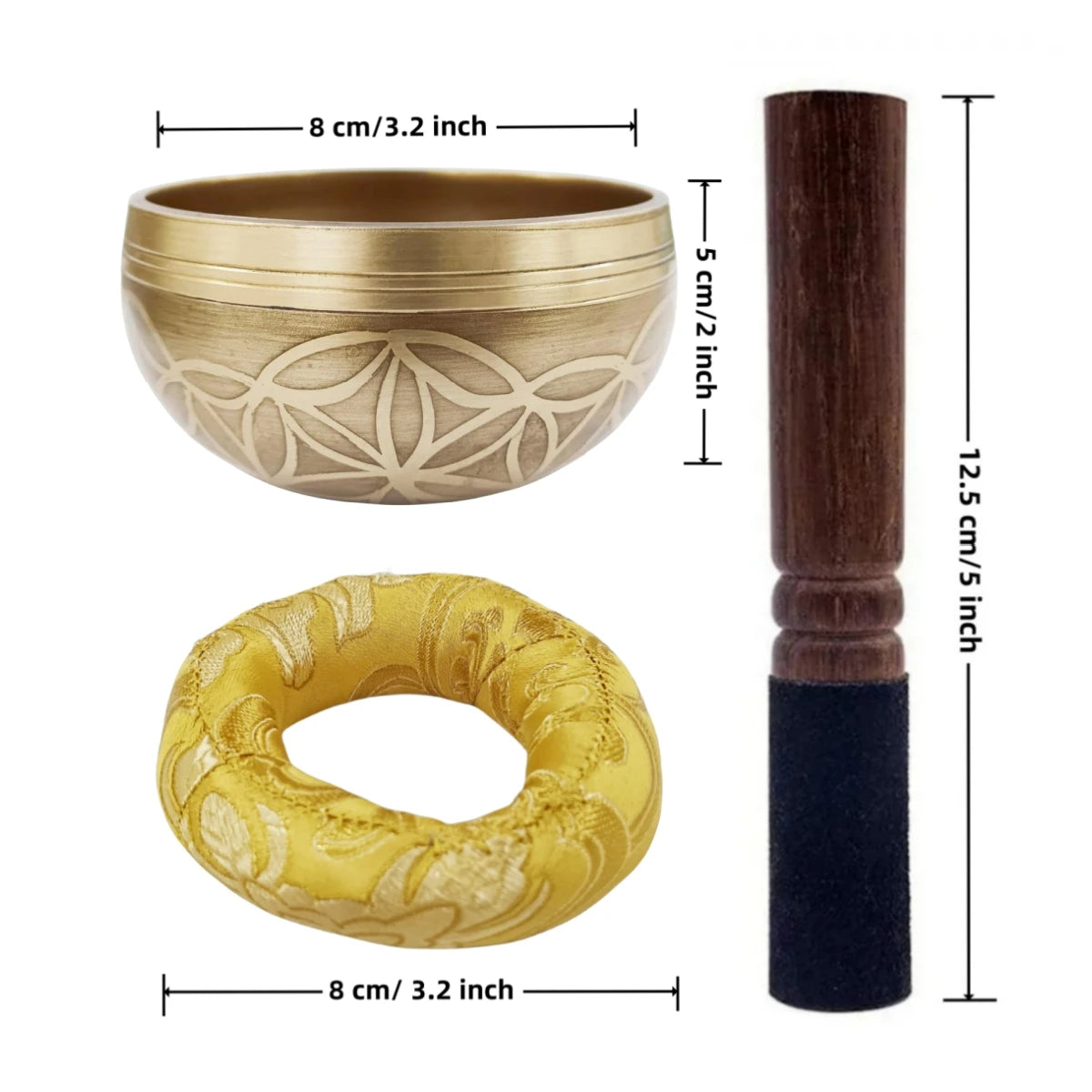 Miwayer Tibetan Singing Bowl Set – Flower of Life Design
