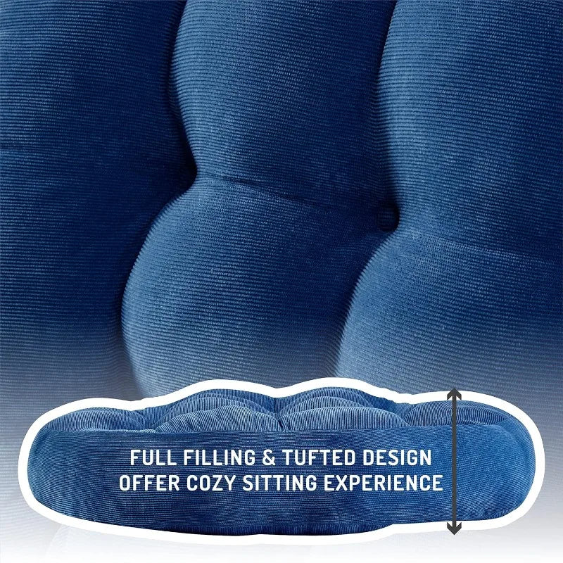 Set of 2 Meditation Floor Pillows – Tufted Corduroy Cushions