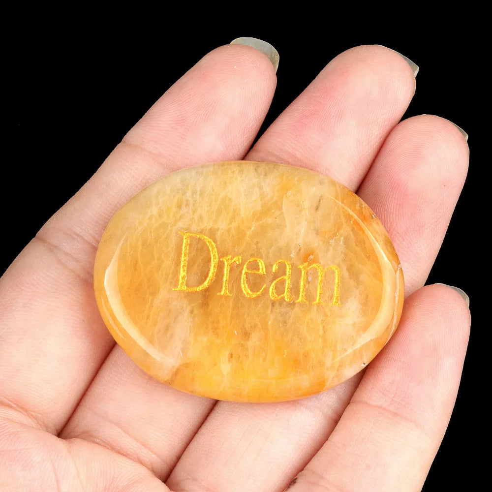 Quartz Thumb Worry Stone – Healing Crystal Oval for Chakra Energy & Meditation