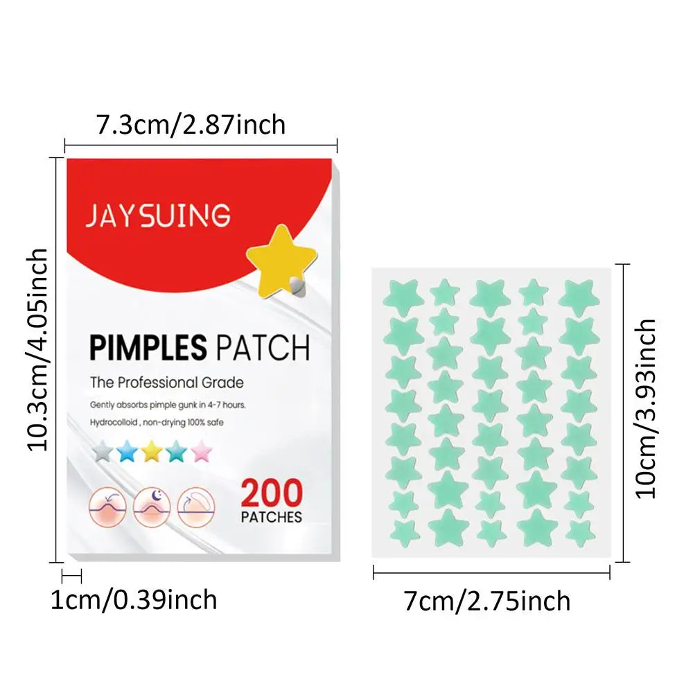 200pcs Colorful Star & Heart Acne Pimple Patches