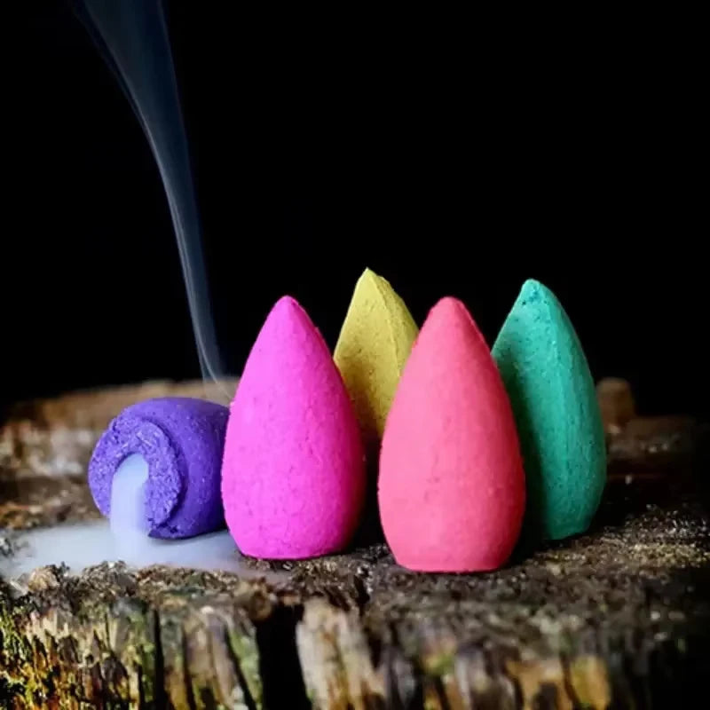 Backflow Incense Cones – Mixed Natural Scents for Waterfall Burners, Yoga & Aromatherapy Gift