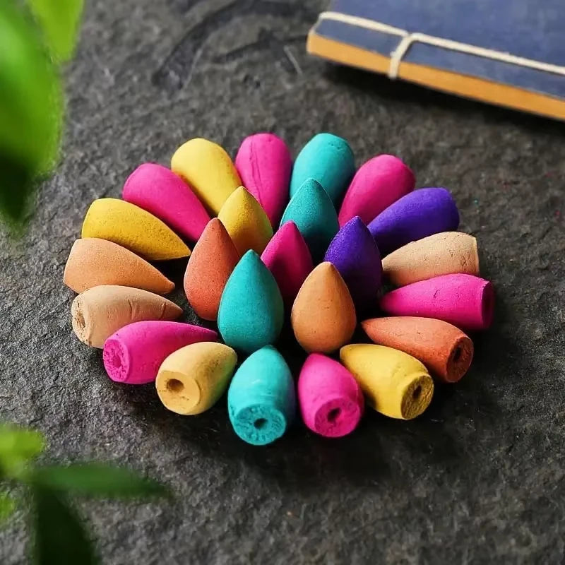 Backflow Incense Cones – Mixed Natural Scents for Waterfall Burners, Yoga & Aromatherapy Gift