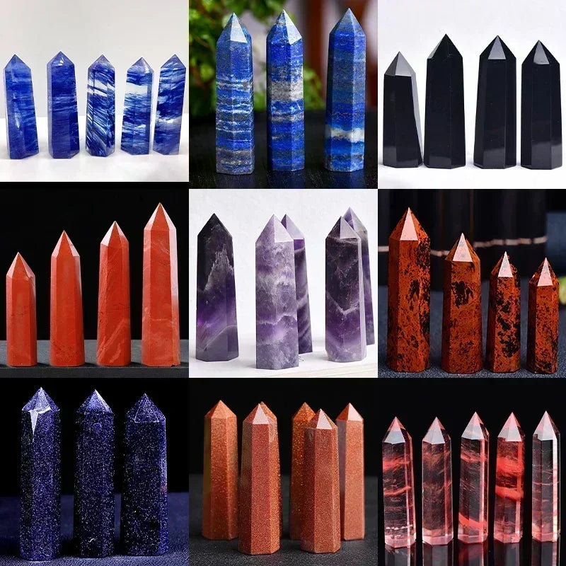 Natural Crystal Point Wand – Rose Quartz & Amethyst Healing Stones for Witchcraft, Decoration & Meditation