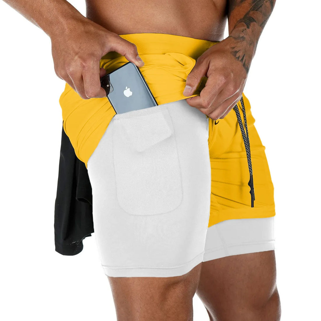 Men’s Camo 2-in-1 Running & Gym Shorts – Quick-Dry