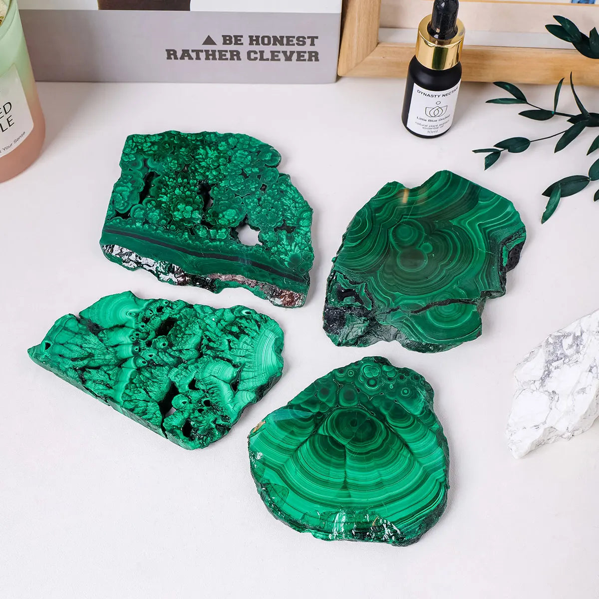 Natural Green Malachite Raw Stone – Healing Crystal Mineral Slab for Divination & Decoration