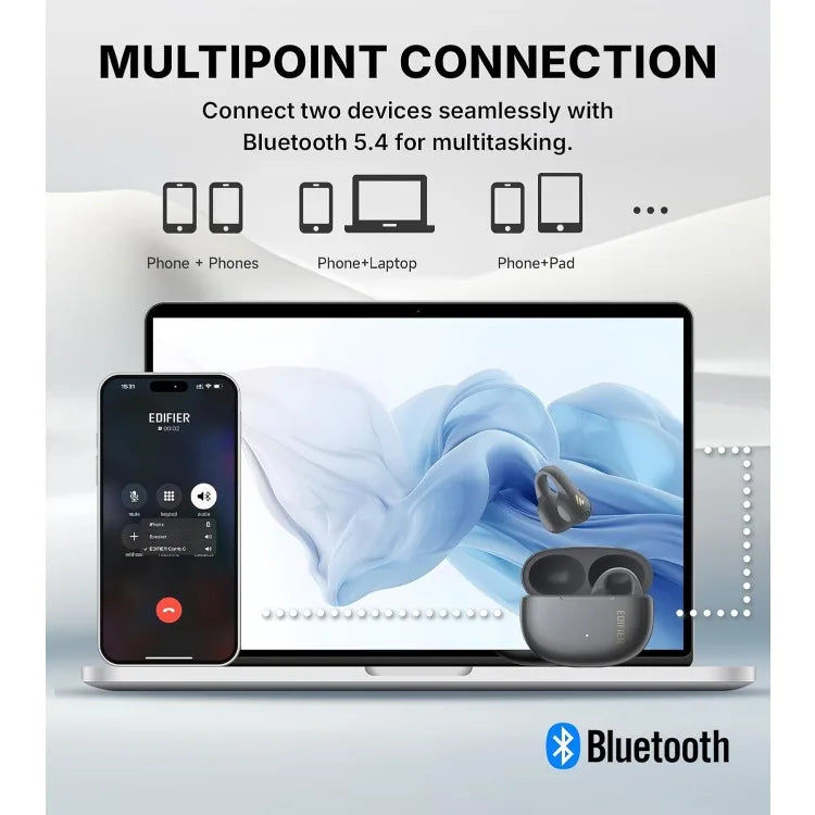 R1 Open-Ear Wireless Earbuds – Bluetooth 5.4 Clip-On Headphones