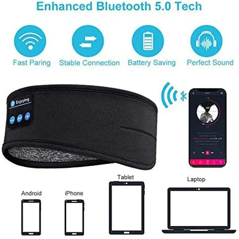 Bluetooth Headband Headphones – Wireless Sports & Sleep Eye Mask