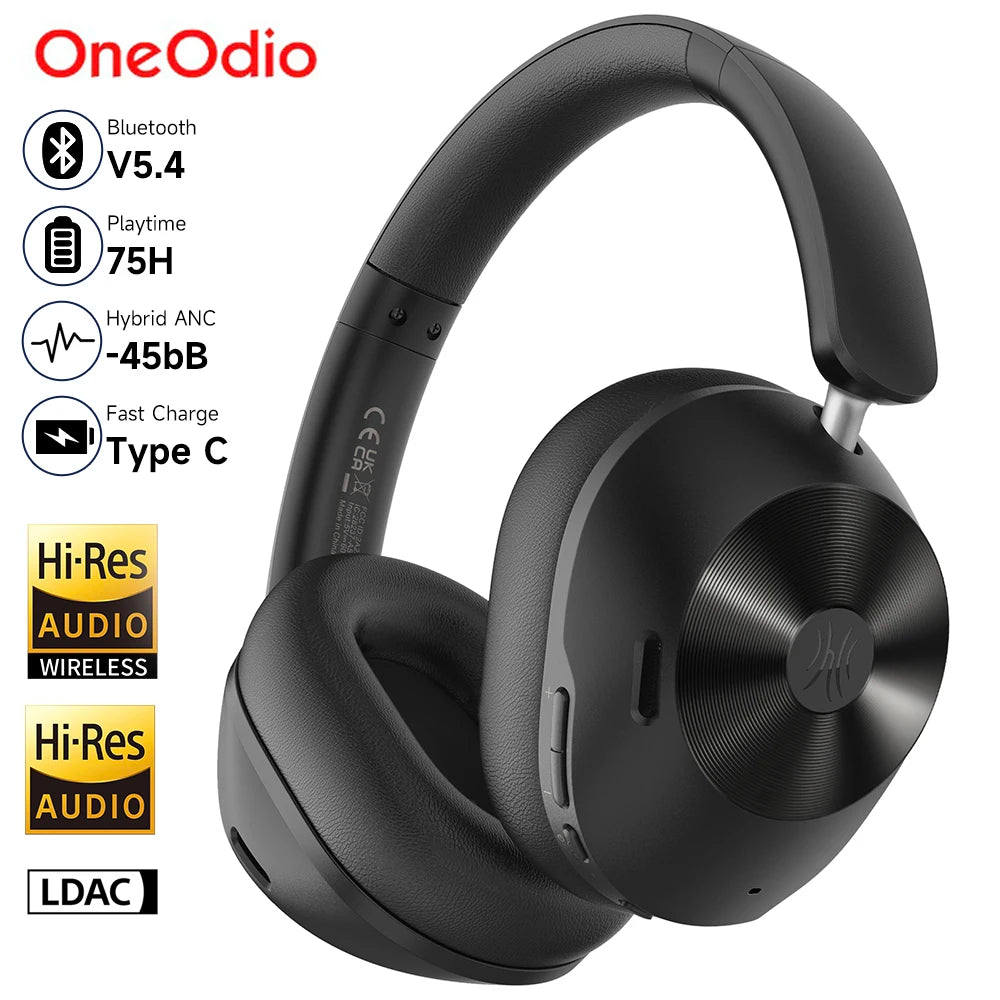 Oneodio A5 Bluetooth 5.4 Headphones – ANC Over-Ear Wireless Hi-Res