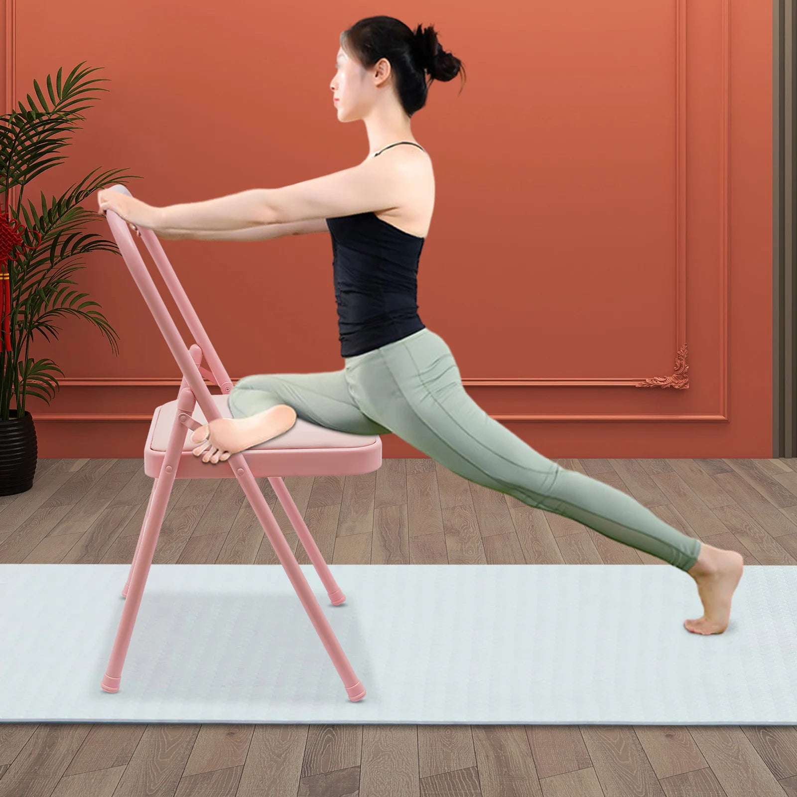 Durable Foldable Yoga Chair with Lumbar Support