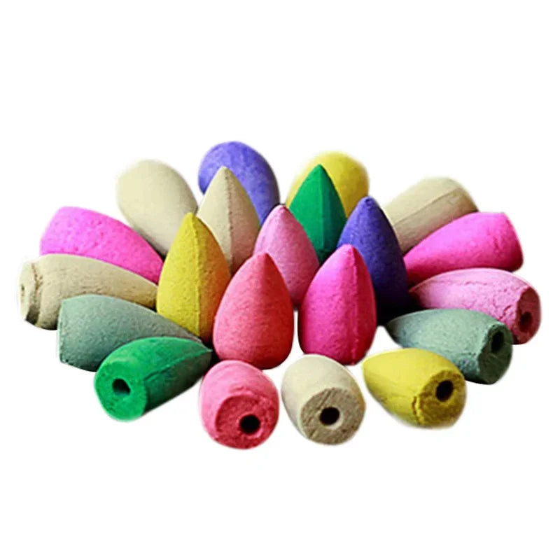 Backflow Incense Cones – Mixed Natural Scents for Waterfall Burners, Yoga & Aromatherapy Gift