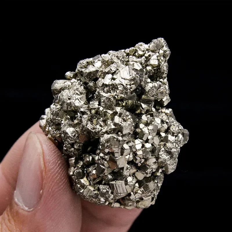 Natural Peru Pyrite Stone – Crystal Mineral Specimen Cube Cluster for Energy & Decoration