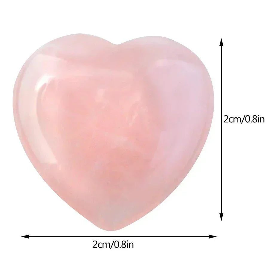 Heart Shaped Natural Crystal Stones – Amethyst & Agate Healing Crystals (10/20/30pcs, 20mm)