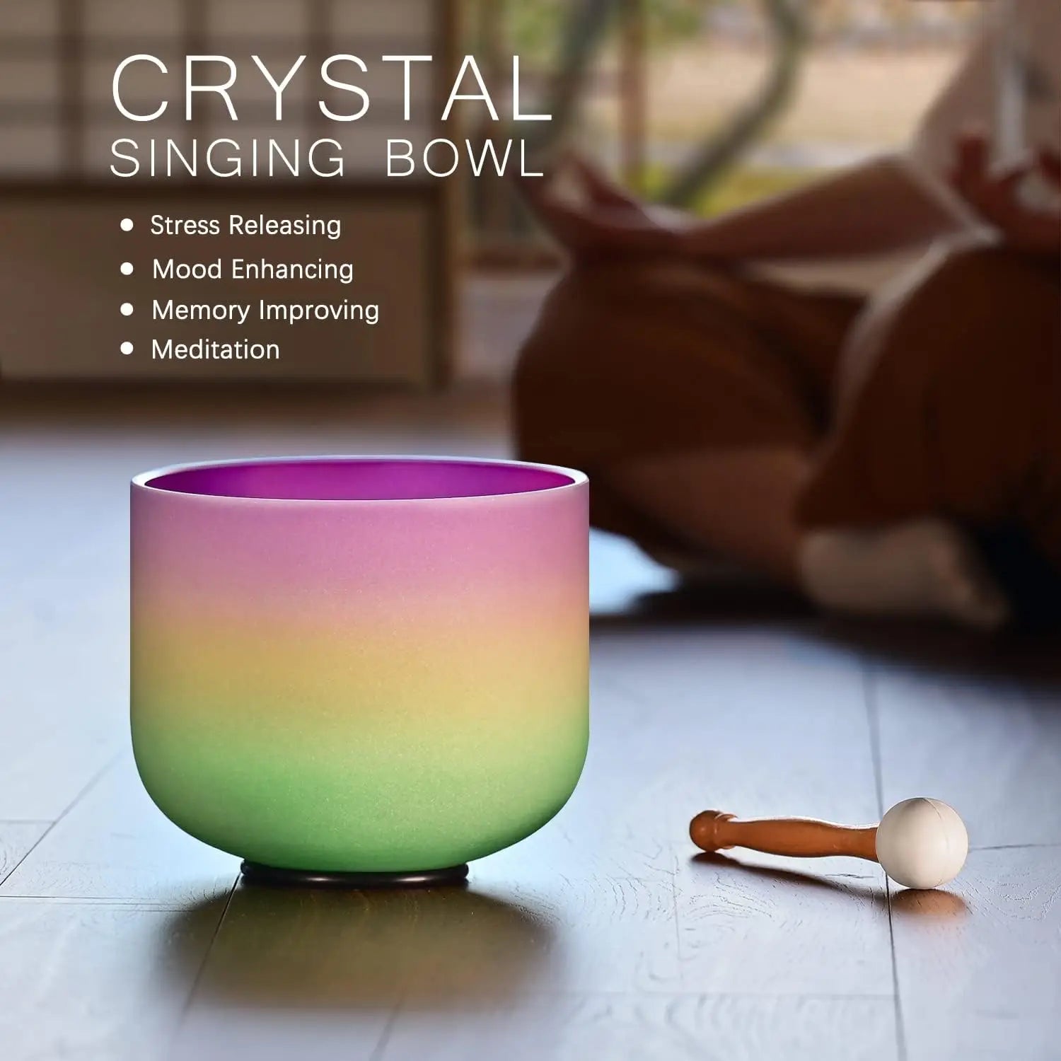 8" Crown Chakra Rainbow Quartz Singing Bowl – B Note