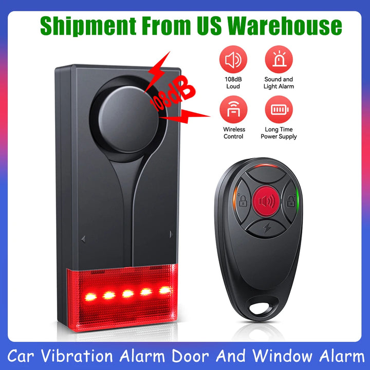Elecpow Wireless Car & Motorcycle Vibration Alarm – 108dB Anti-Theft