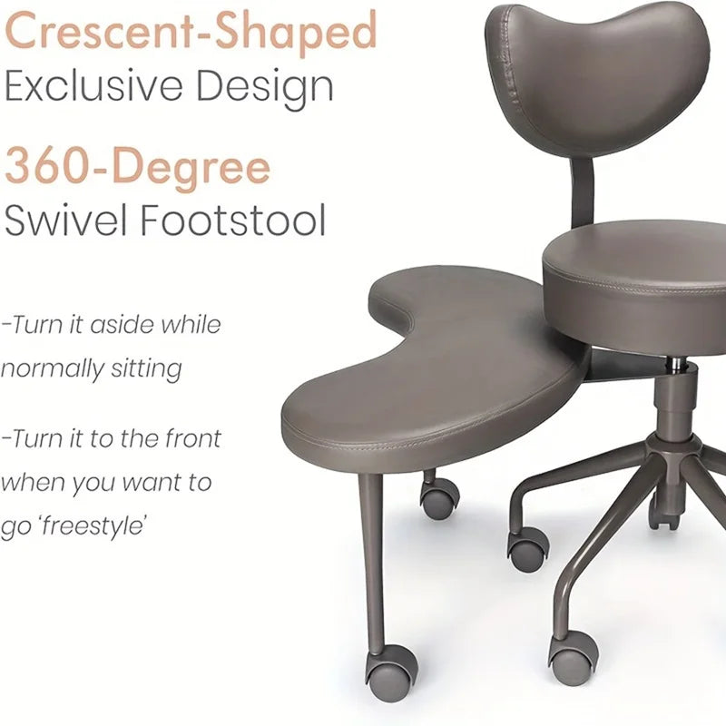 Meditation Chair, Home Office Desk Chair, Cross Leg Chair with Lumbar Support and Adjustable Stool, Multi-Functional Kneeling