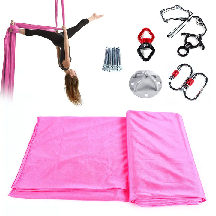 Aerial Silks Yoga Swing Kit Anti-gravity Fitness Strength Training 2.8m TOP