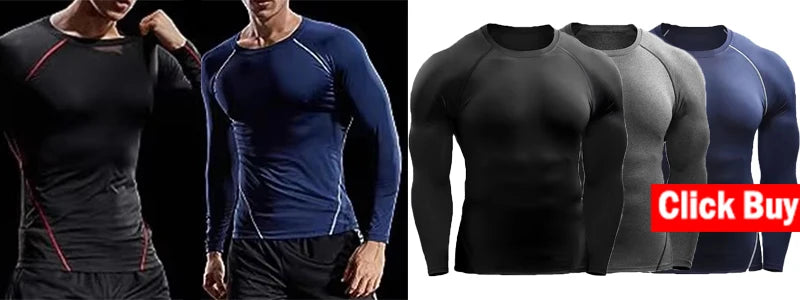 Men’s Quick-Dry Compression Long Sleeve Sports Shirt – Gym & Running