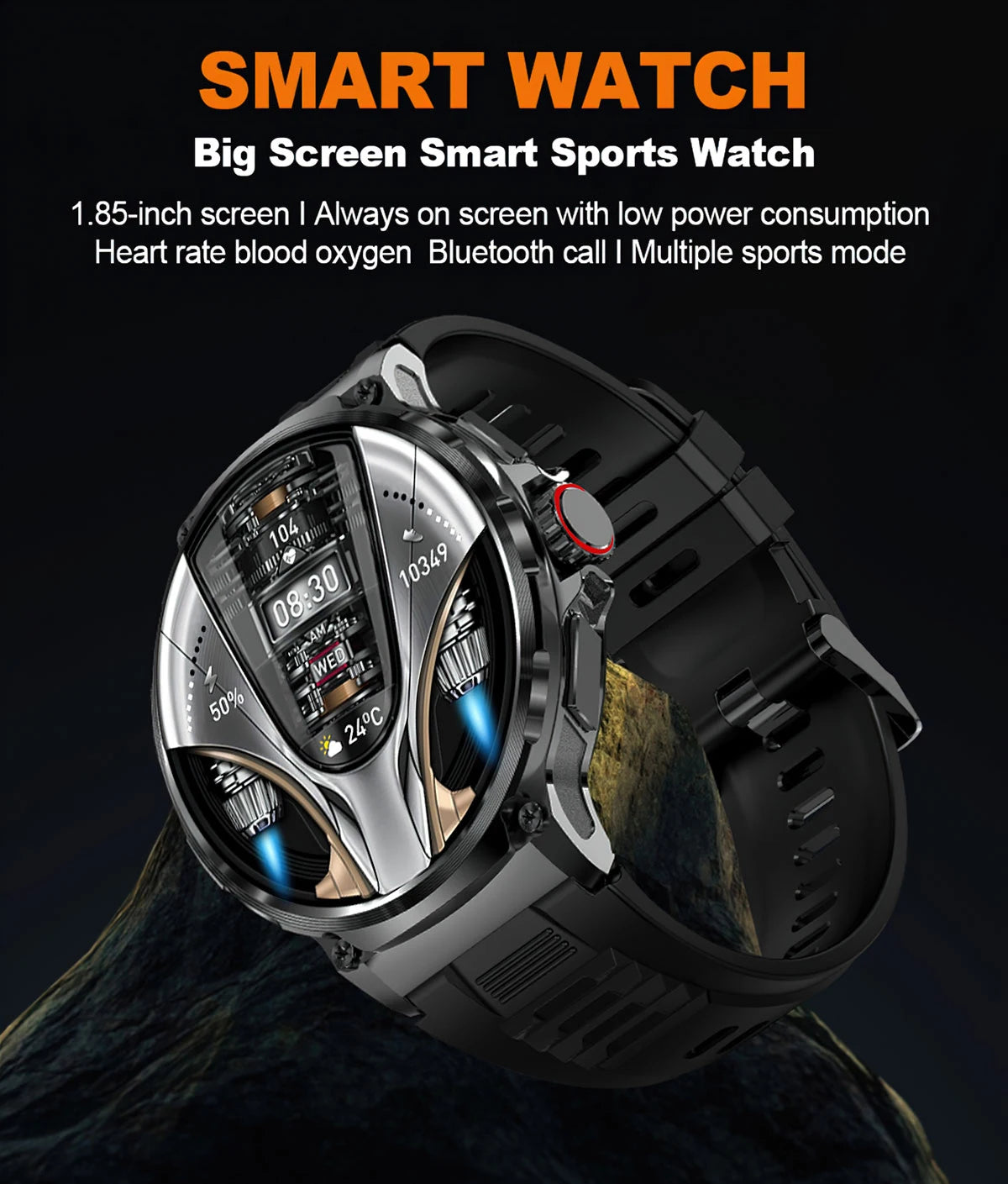 1.85” Ultra HD Smart Watch – GPS, Bluetooth Call, Fitness Tracker