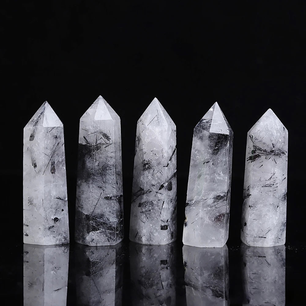Natural Crystal Point Wand – Rose Quartz & Amethyst Healing Stones for Witchcraft, Decoration & Meditation