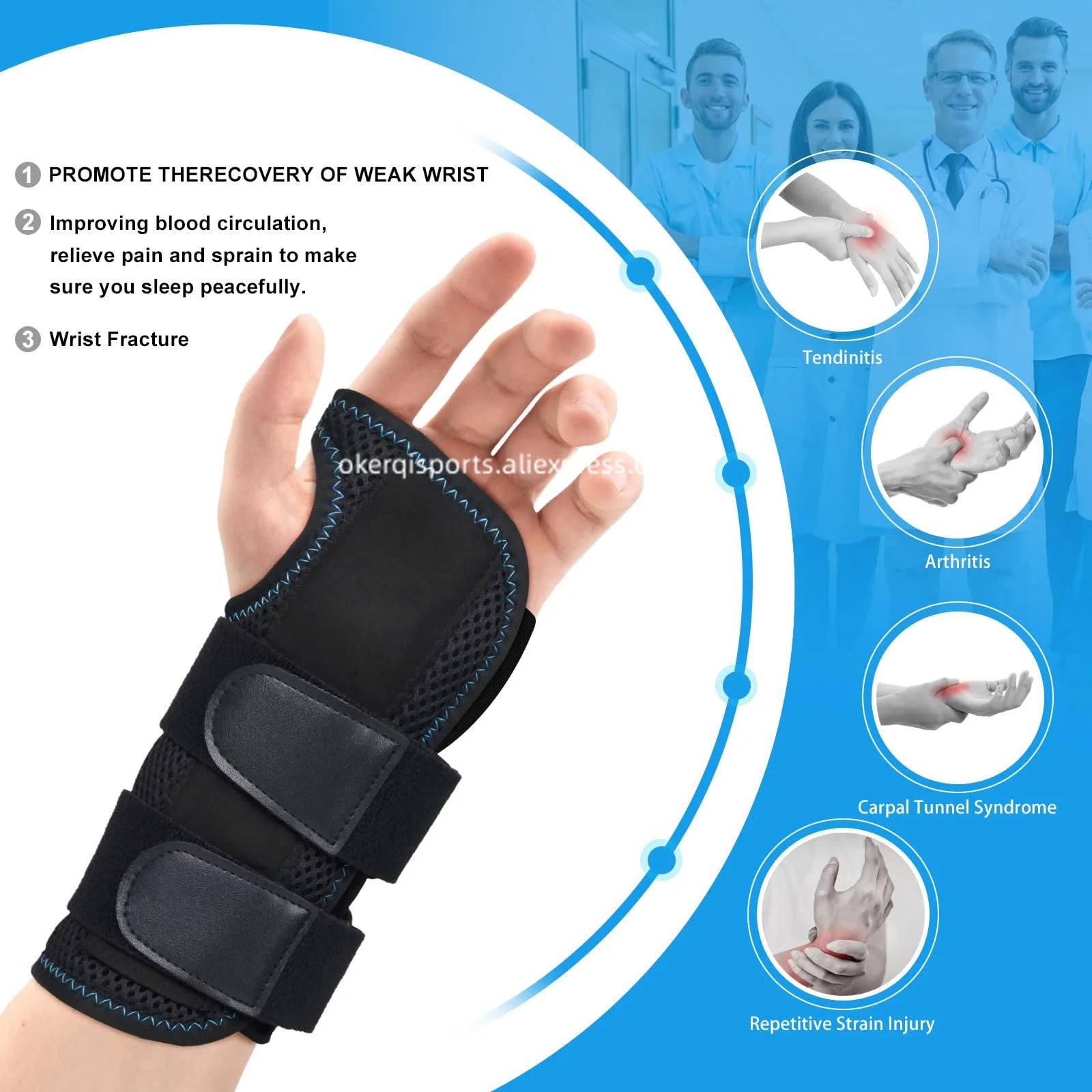 Adjustable Wrist Support Brace – Left & Right Hand