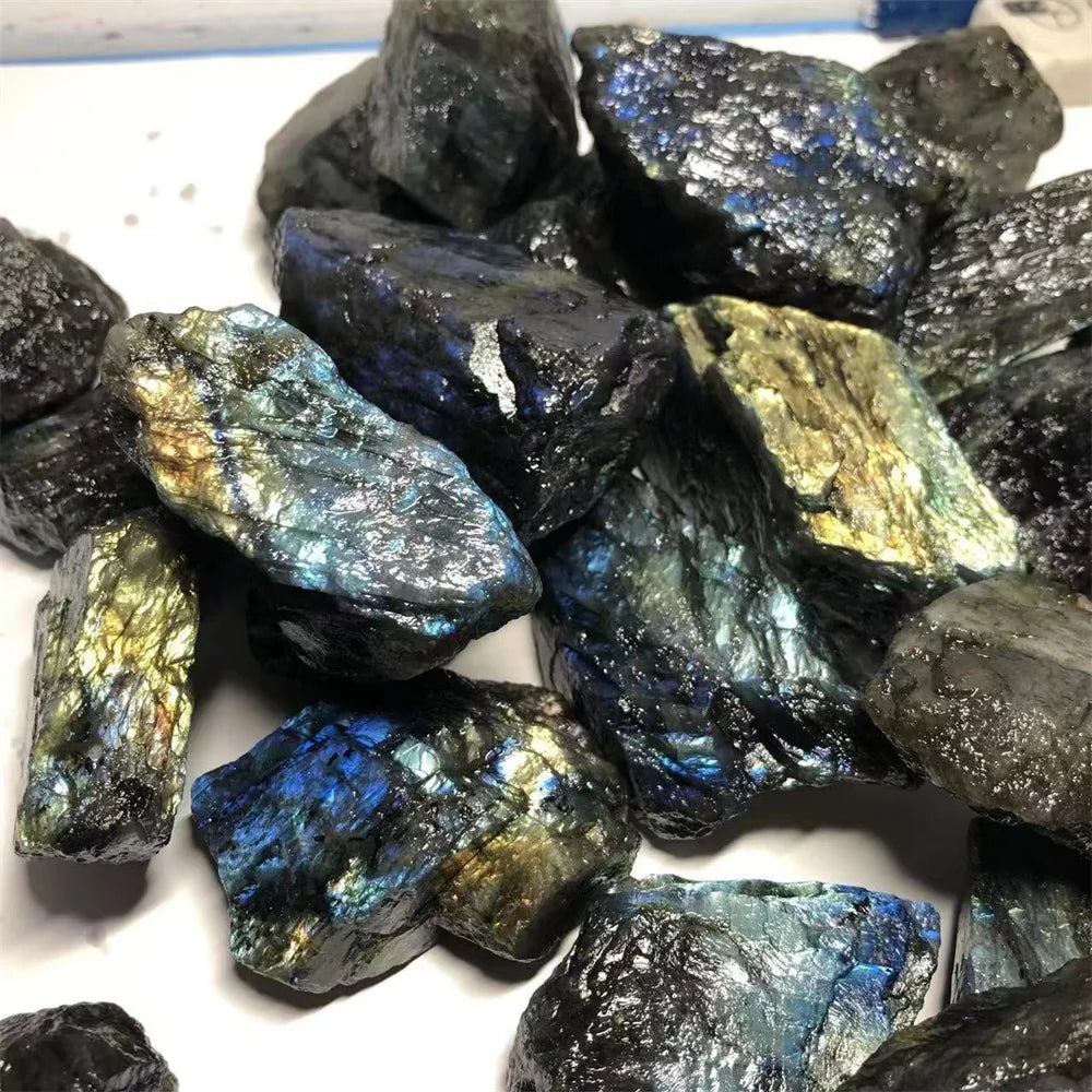 Natural Labradorite Raw Stone – Healing Crystal Mineral Specimen & Decorative Stone