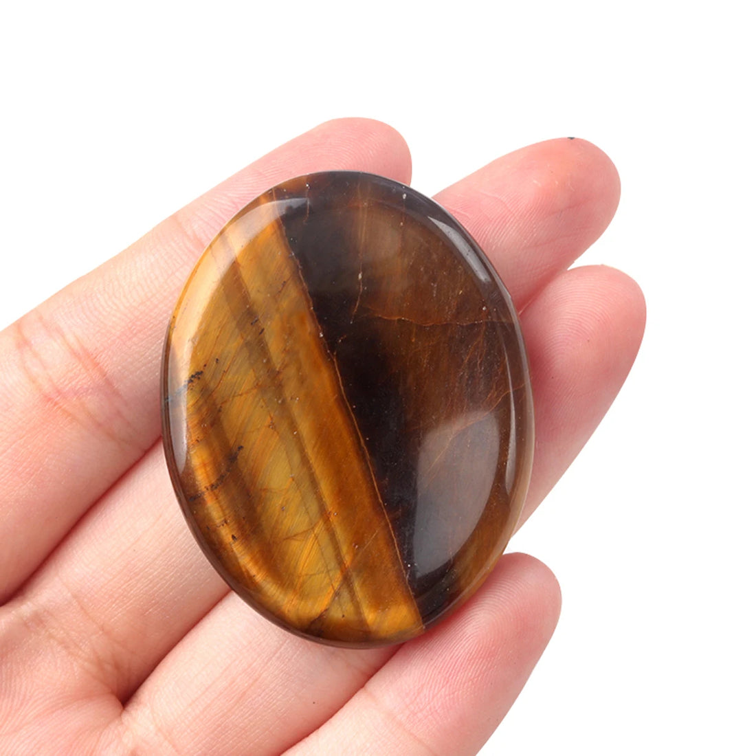 Quartz Thumb Worry Stone – Healing Crystal Oval for Chakra Energy & Meditation