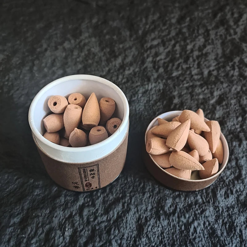 45pcs Backflow Incense Cones – Natural Sandalwood & Wormwood Reflux Incense for Yoga, Meditation & Tea Room