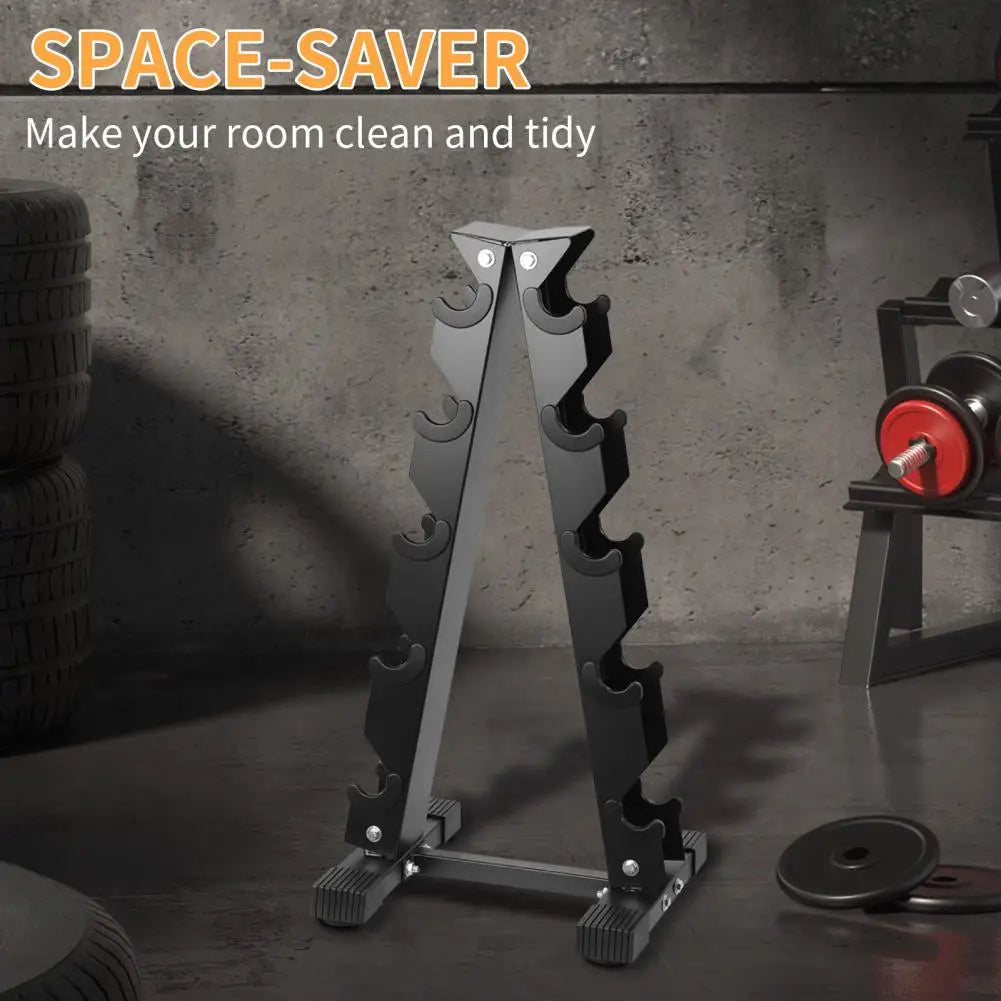 5-Tiers Dumbbell Rack Home Sports Fitness Equipment Storage Holder Weight Support Dumbbell Floor Bracket Gym Space Saver Shelf