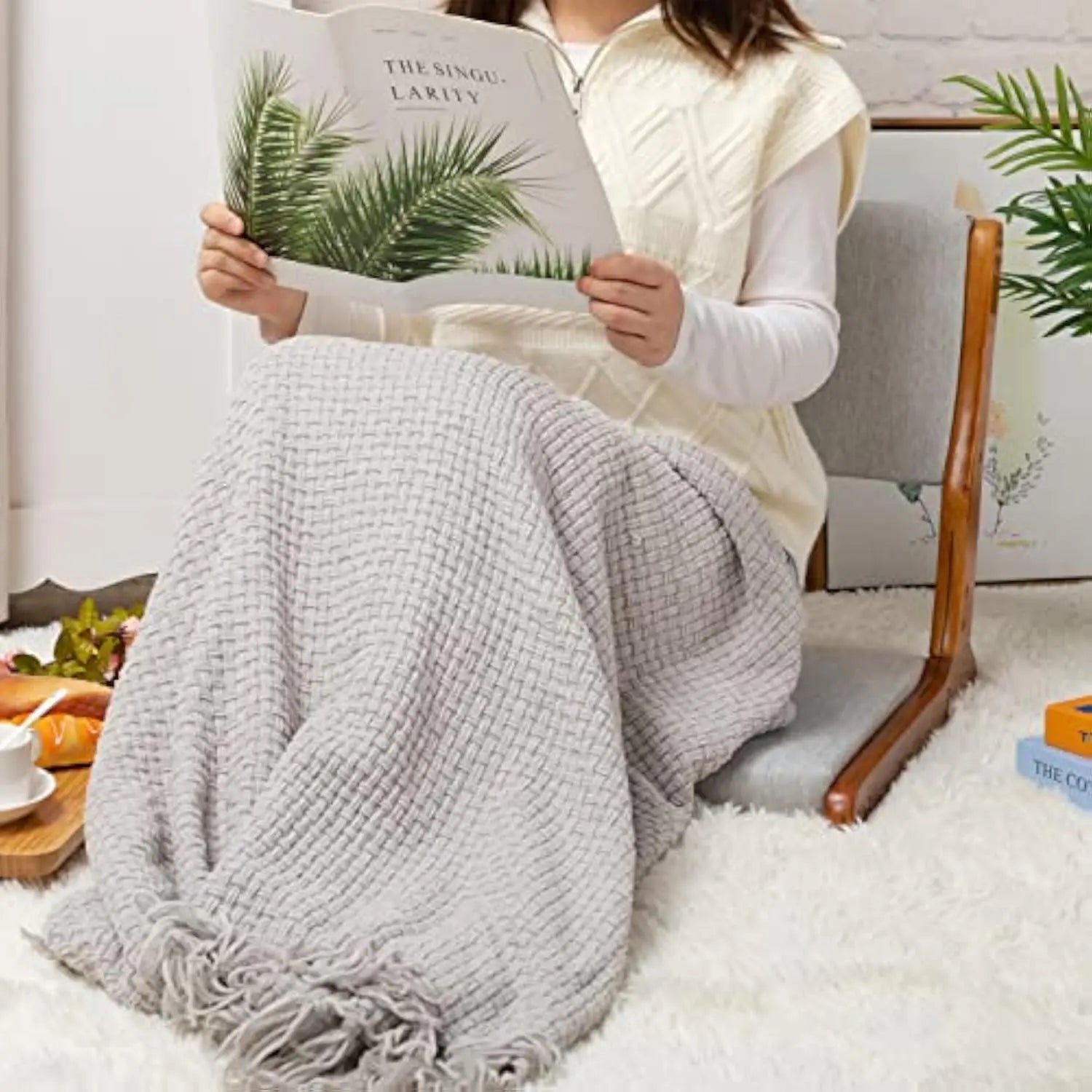 Foldable Japanese Floor Chair with Back Support