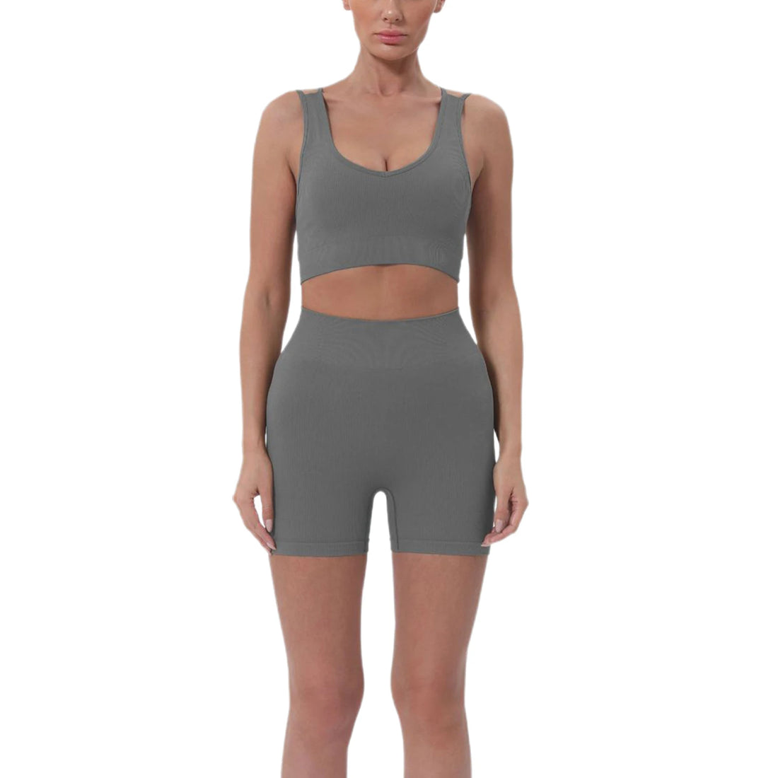 Women’s Summer 2-Piece Crop Top & High-Waist Shorts Set